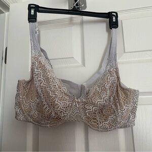 Cacique Modern Linear Lace Unlined Full Coverage Bra 42C